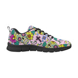 Colorful Suger Skull Pattern Men's Sneakers Black