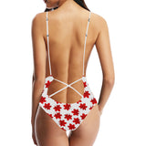 Red Maple Leaves Pattern Women's One-Piece Swimsuit