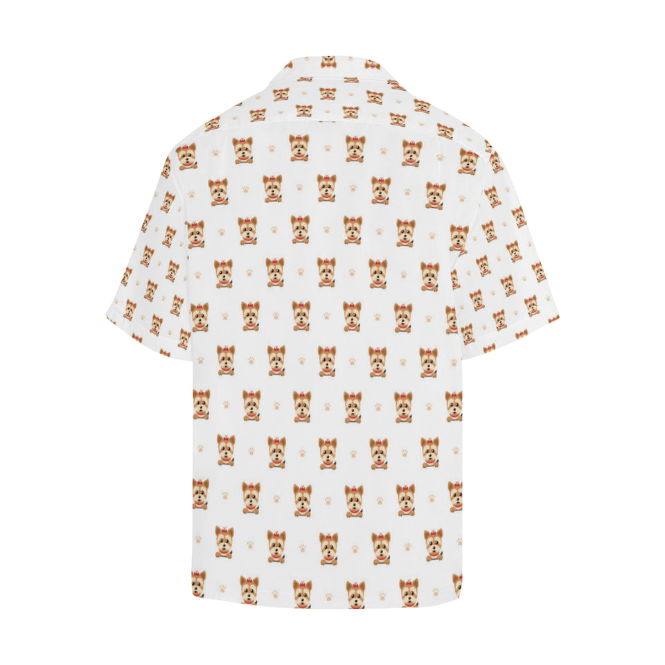 Yorkshire Terrier Pattern Print Design 03 Men's All Over Print Hawaiian Shirt (Model T58)