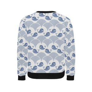 Whale Pattern Men's Crew Neck Sweatshirt