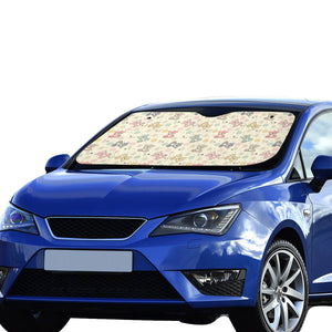 Teddy Bear Pattern Print Design 05 Car Sun Shade