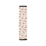 Pink Dachshund Pattern Car Seat Belt Cover