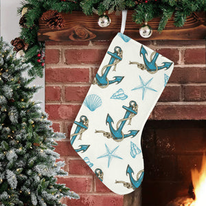 Anchor Shell Starfish Pattern Christmas Stocking