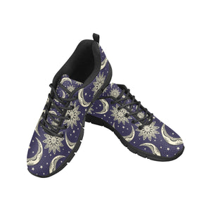 Moon Tribal Pattern Men's Sneakers Black