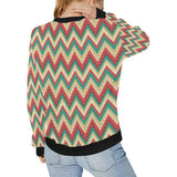 Zigzag Chevron Pattern Women's Crew Neck Sweatshirt