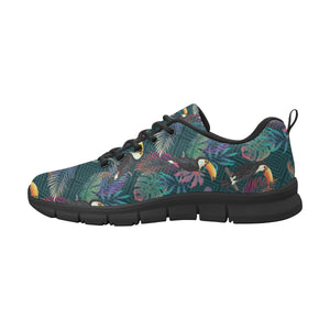 Toucan Pattern Men's Sneakers Black