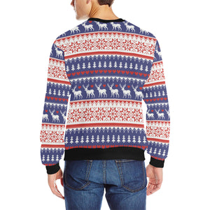 Deer Sweater Printed Pattern Men's Crew Neck Sweatshirt