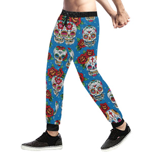 Suger Skull Rose Pattern Unisex Casual Sweatpants