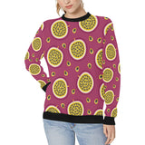 Sliced Passion Fruit Pattern Women's Crew Neck Sweatshirt