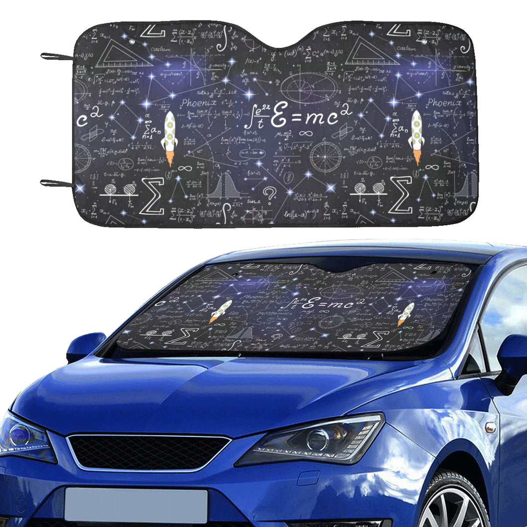 Math Pattern Print Design 02 Car Sun Shade