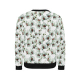 White Orchid Pattern Men's Crew Neck Sweatshirt