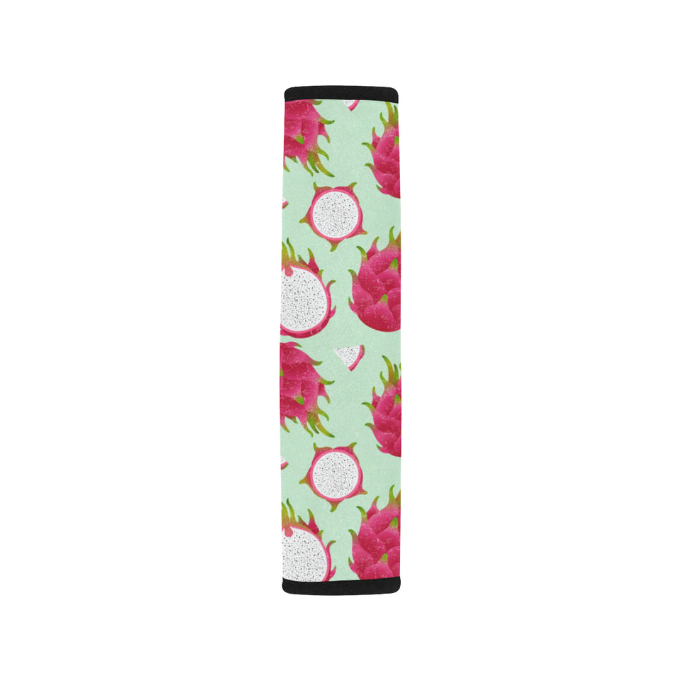 Dragon Fruit Pattern Green Background Car Seat Belt Cover