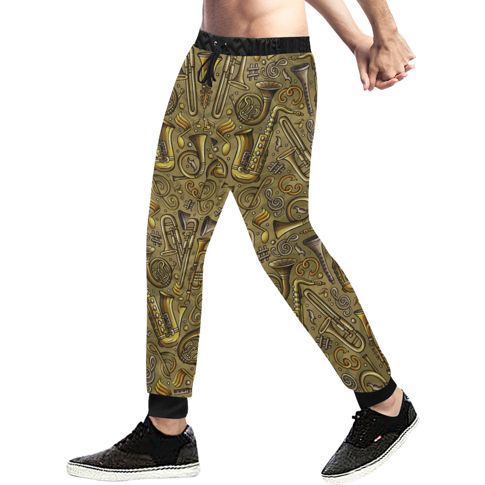 Saxophone Gold Pattern Unisex Casual Sweatpants