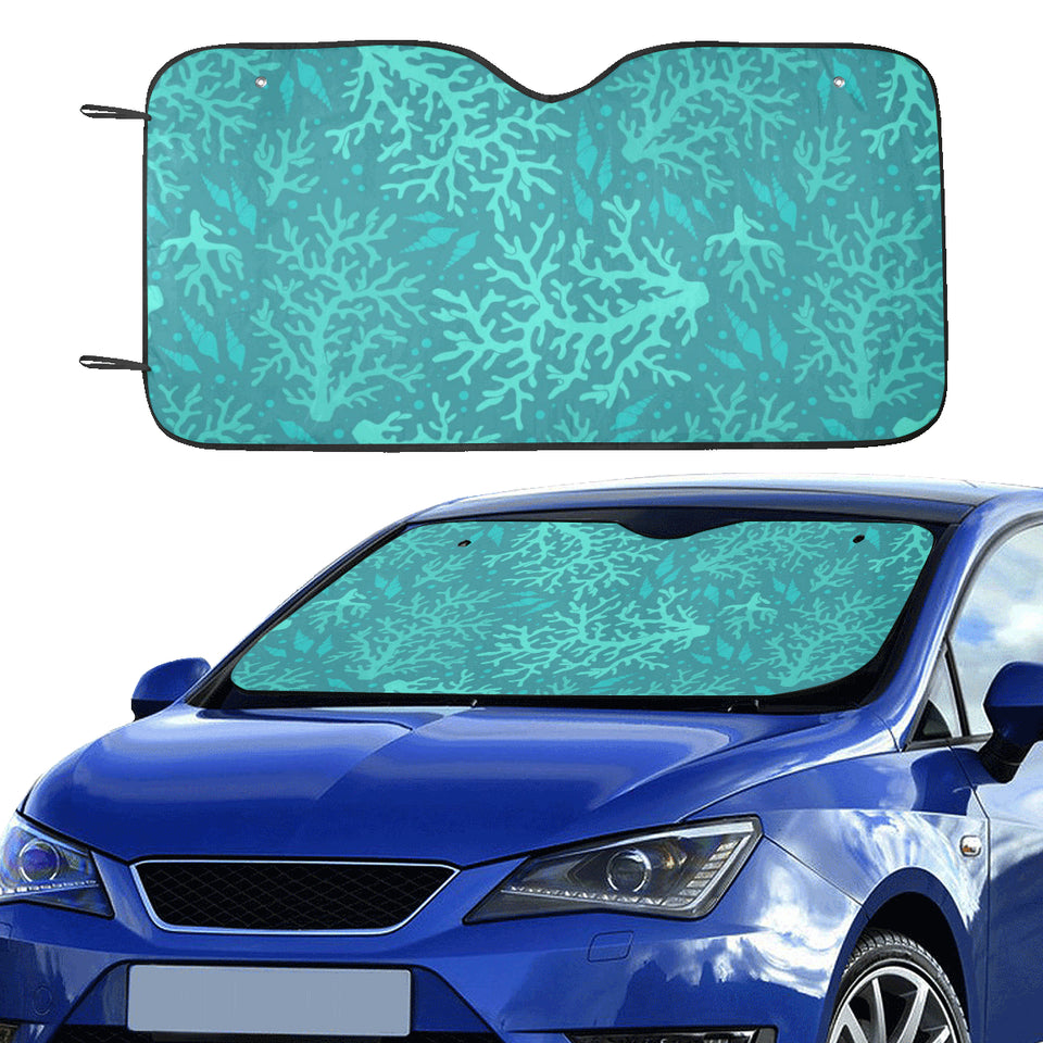 Coral Reef Pattern Print Design 01 Car Sun Shade