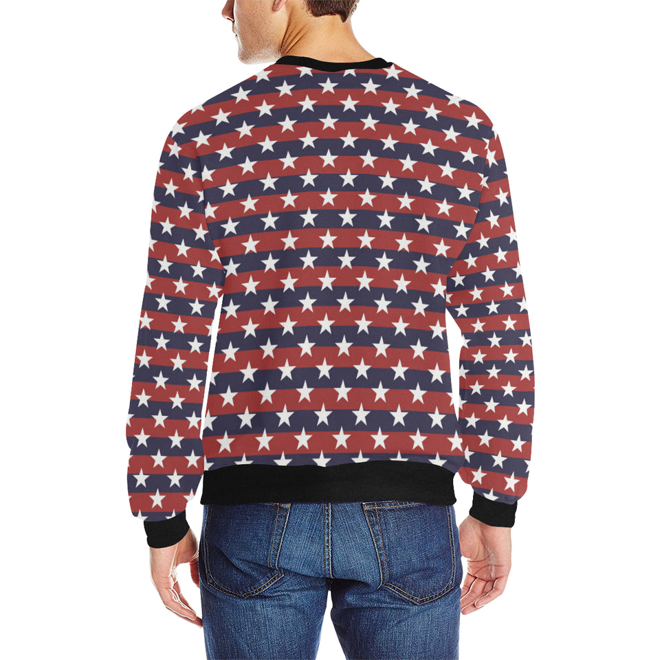 USA Star Pattern Background Men's Crew Neck Sweatshirt