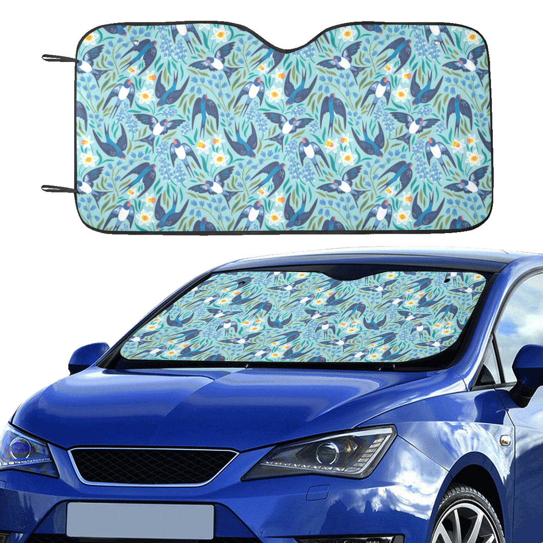 Swallow Pattern Print Design 05 Car Sun Shade