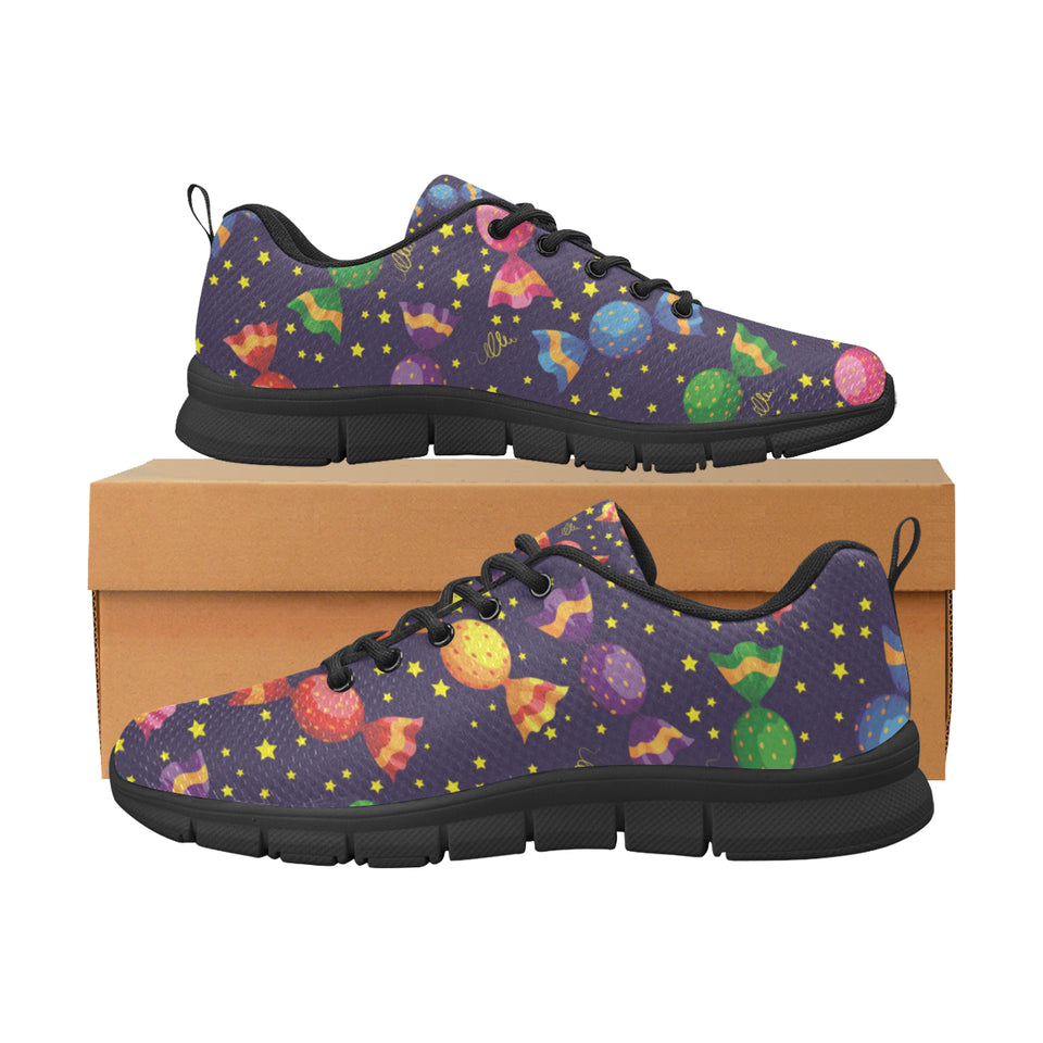 Candy Star Pattern Men's Sneakers Black