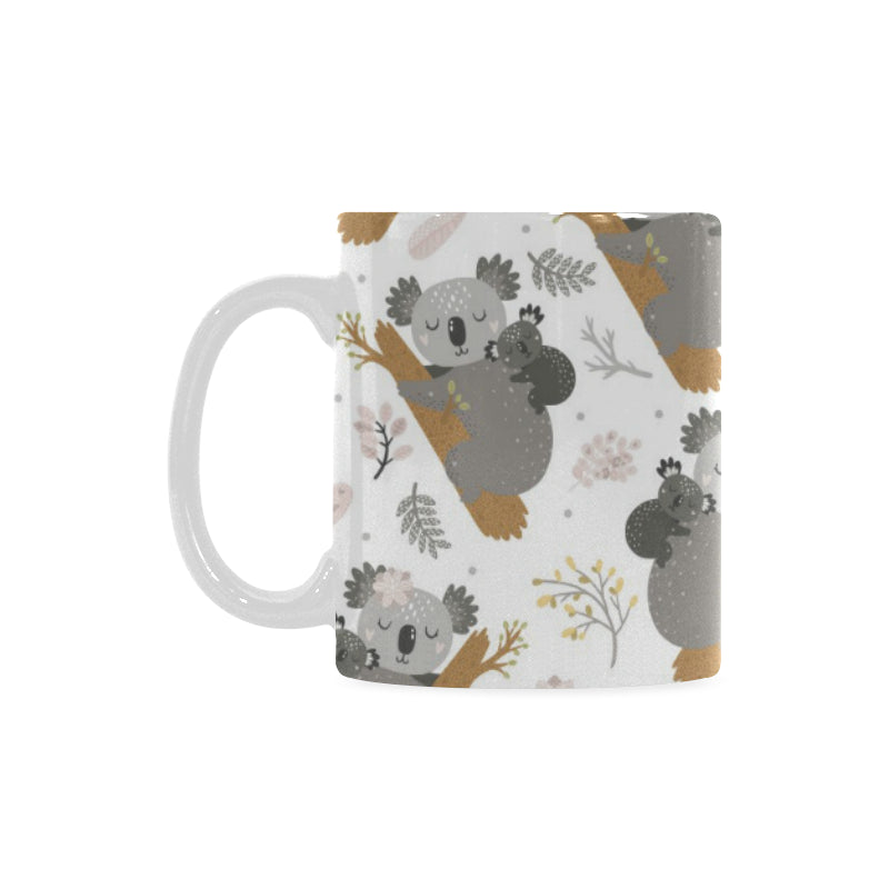 Koala Mom and Baby Pattern Classical White Mug (FulFilled In US)