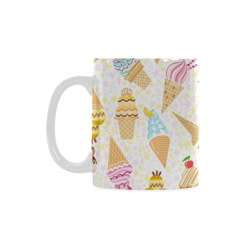 Ice Cream Cone Pattern Background Classical White Mug (FulFilled In US)