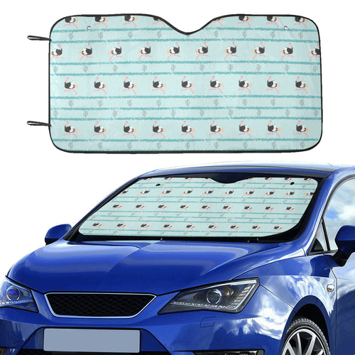 Ostrich Pattern Print Design 04 Car Sun Shade