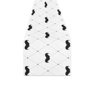 Mustache Beard Pattern Print Design 04 Table Runner