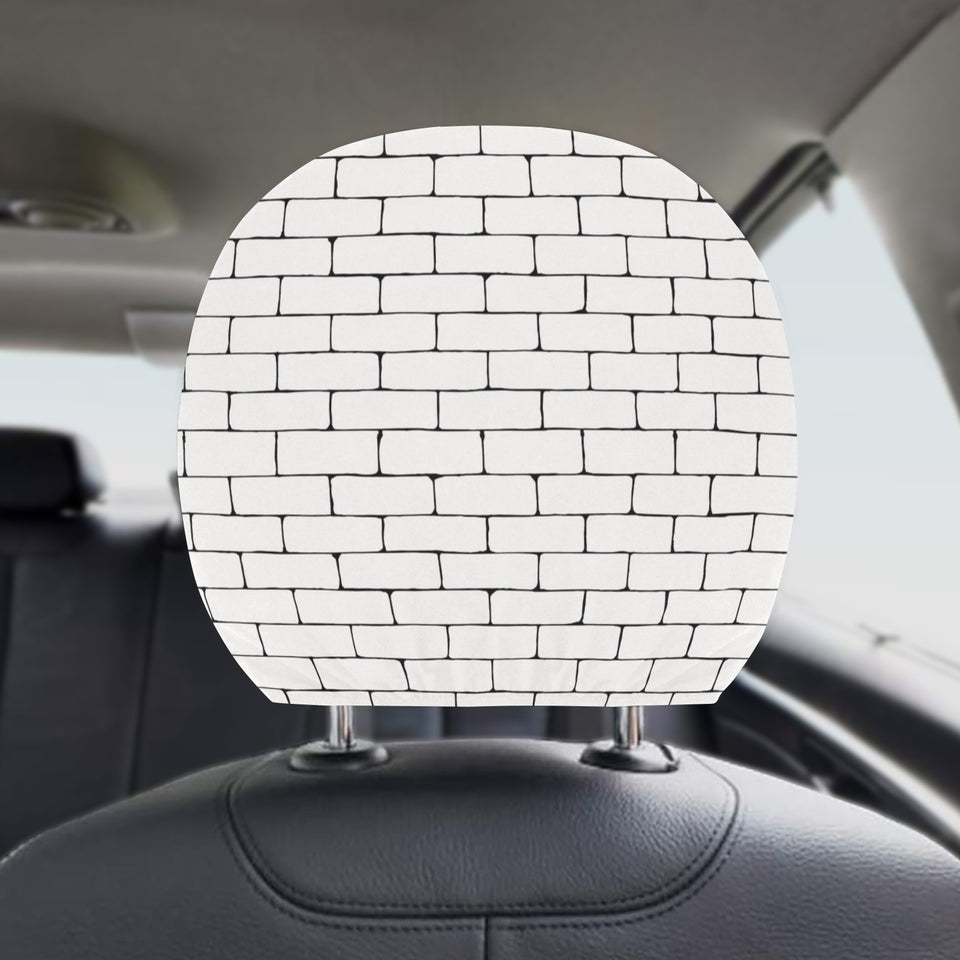 Brick Printed Pattern Print Design 02 Car Headrest Cover