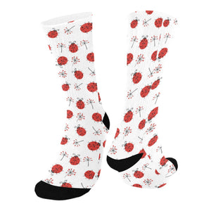 Ladybug Pattern Print Design 04 Crew Socks