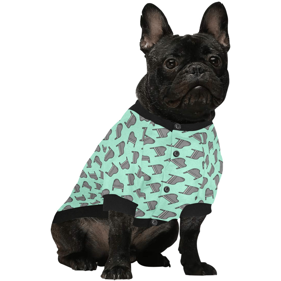 Piano Pattern Print Design 04 All Over Print Pet Dog Round Neck Fuzzy Shirt