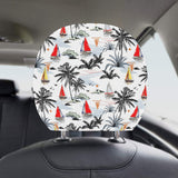 Sailboat Pattern Background Car Headrest Cover