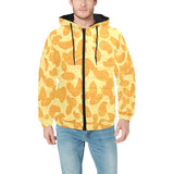 Potato Chips Pattern Print Design 04 Men's Padded Hooded Jacket(ModelH42)