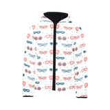 Sun Glasses Pattern Print Design 02 Kids' Boys' Girls' Padded Hooded Jacket