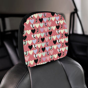 Chihuahua Heart Pink Pattern Car Headrest Cover