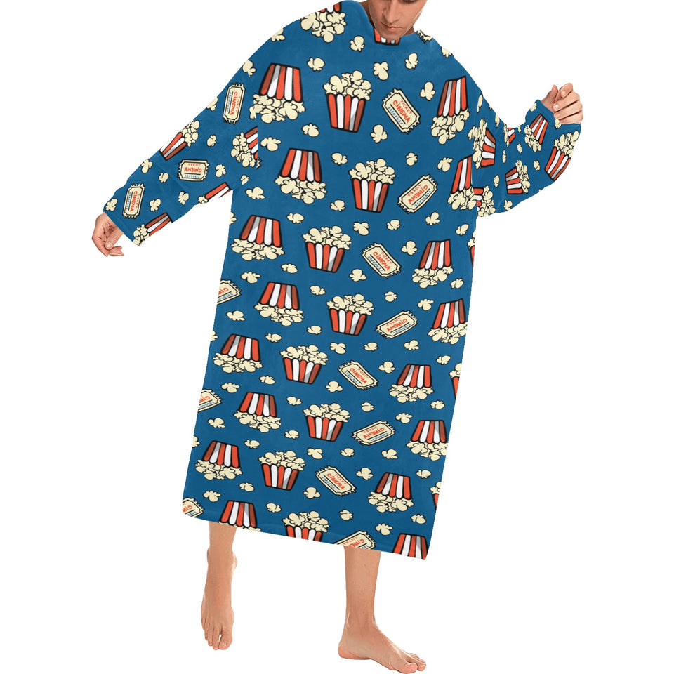 Popcorn Pattern Print Design 03 Blanket Robe with Sleeves