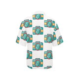 Camera Pattern Print Design 02 Women's All Over Print Hawaiian Shirt