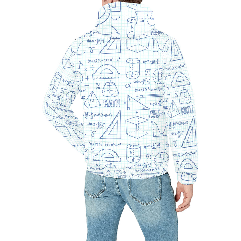 Math Pattern Print Design 03 Men's Padded Hooded Jacket(ModelH42)