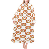 Pretzels Pattern Print Design 03 Blanket Robe with Sleeves