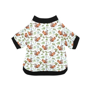 Squirrel Pattern Print Design 02 All Over Print Pet Dog Round Neck Fuzzy Shirt