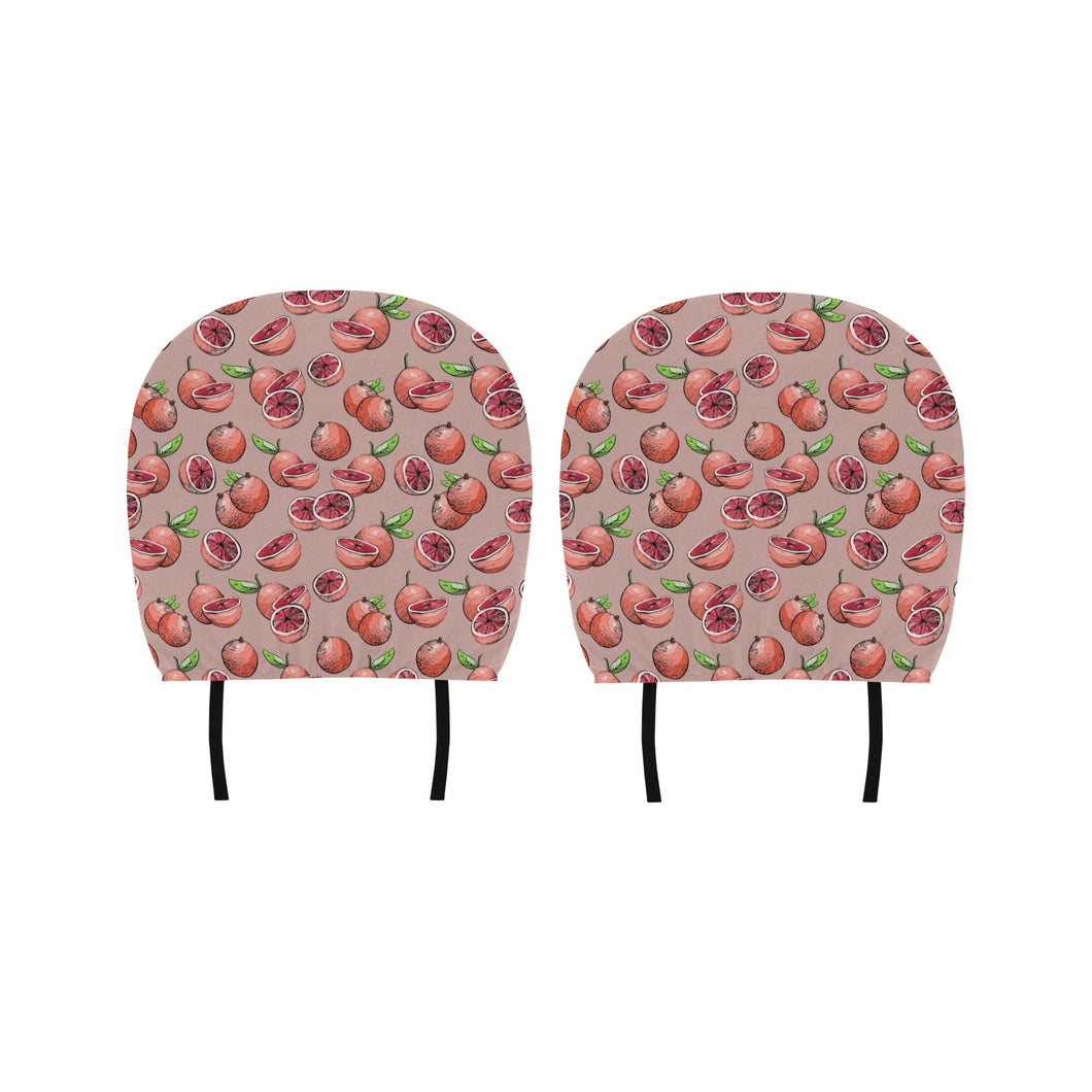 Grapefruit Pattern Background Car Headrest Cover