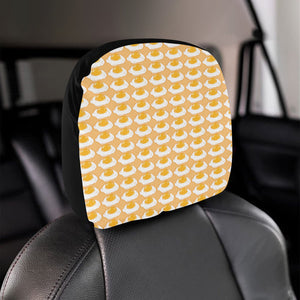 Fried Eggs Pattern Print Design 04 Car Headrest Cover