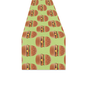 Hamburger Pattern Print Design 02 Table Runner