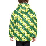 Tennis Pattern Print Design 04 Kids' Boys' Girls' Padded Hooded Jacket