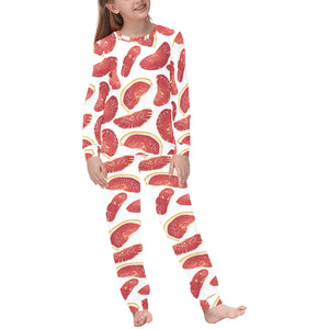 Grapefruit Pattern Kids' Boys' Girls' All Over Print Pajama Set