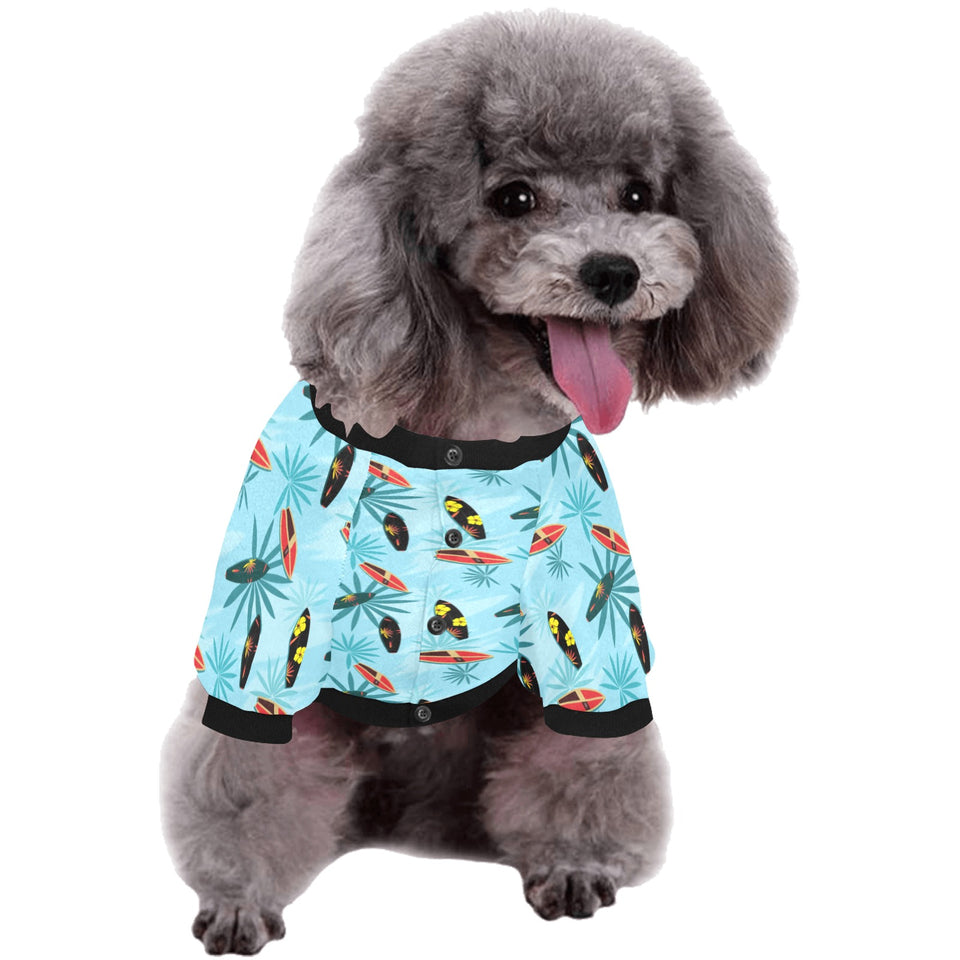 Surfboard Pattern Print Design 03 All Over Print Pet Dog Round Neck Fuzzy Shirt