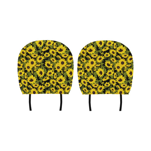 Sunflower Theme Pattern Car Headrest Cover