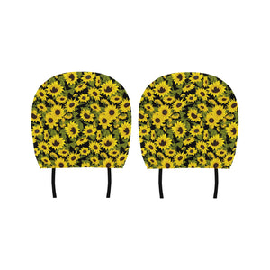 Sunflower Theme Pattern Car Headrest Cover