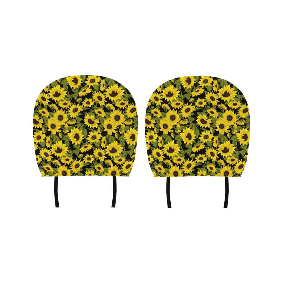 Sunflower Theme Pattern Car Headrest Cover