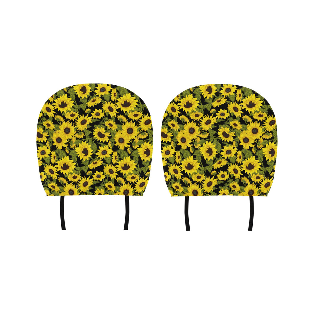 Sunflower Theme Pattern Car Headrest Cover