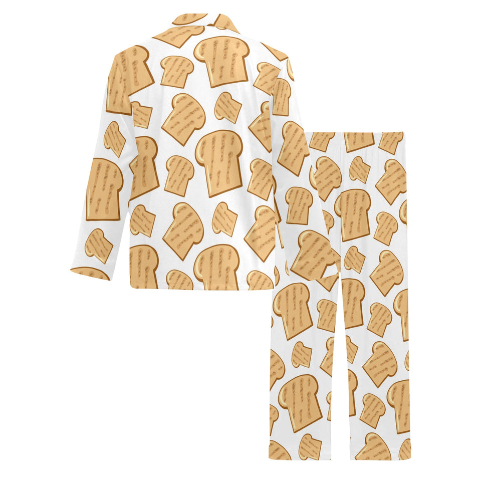 Bread Toast Pattern Print Design 05 Men's Long Pajama Set