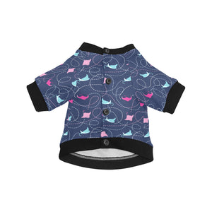 Stingray Pattern Print Design 05 All Over Print Pet Dog Round Neck Fuzzy Shirt