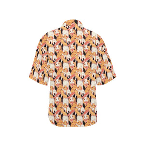 Squirrel Pattern Print Design 04 Women's All Over Print Hawaiian Shirt